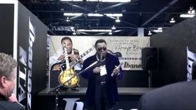 George Benson unveiling his new sjgnature guitar at the 2012 NAMM show
